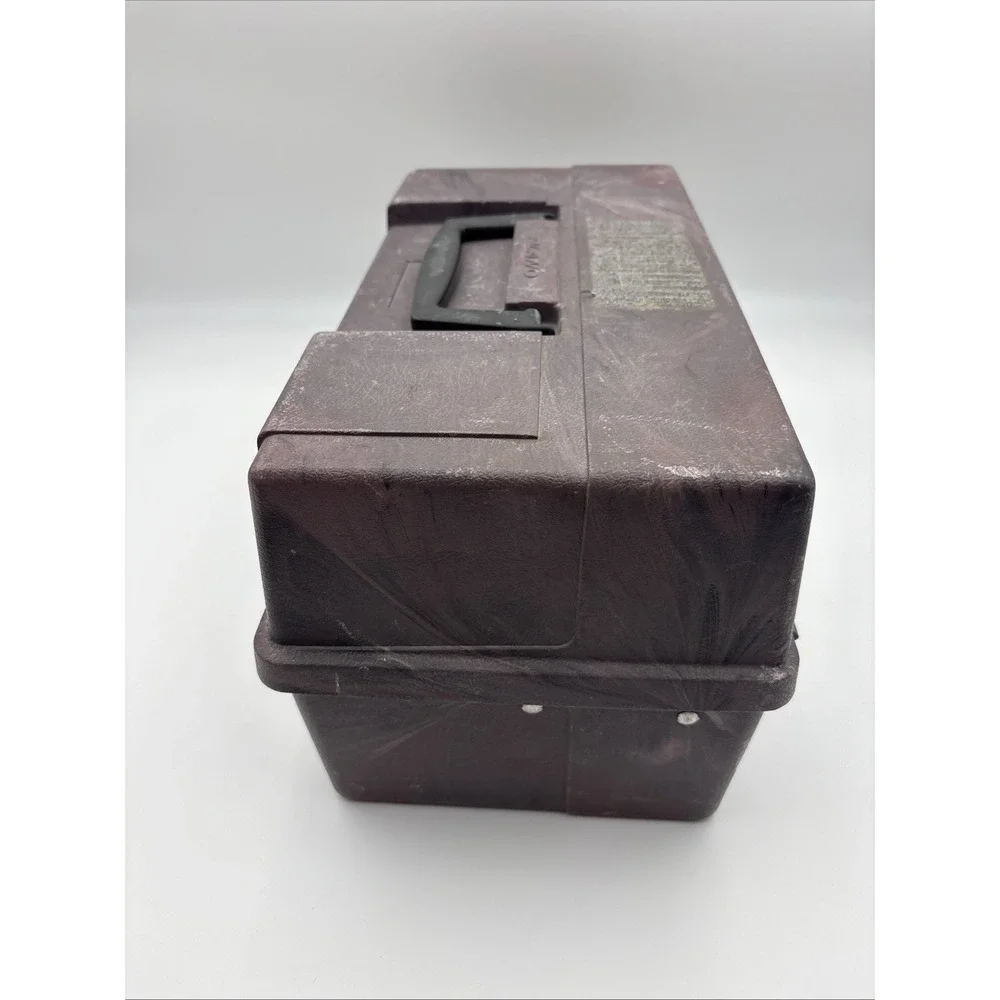 Vintage Plano Tackle Box Model 6303 3 Tier Fold Out Tray Fishing USA Brown